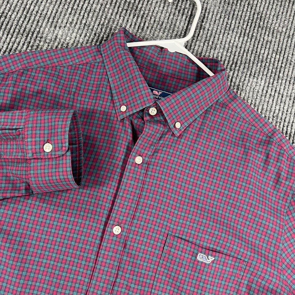 Vineyard Vines Performance Shirt Mens XL Extra Large Red Plaid Button Tucker